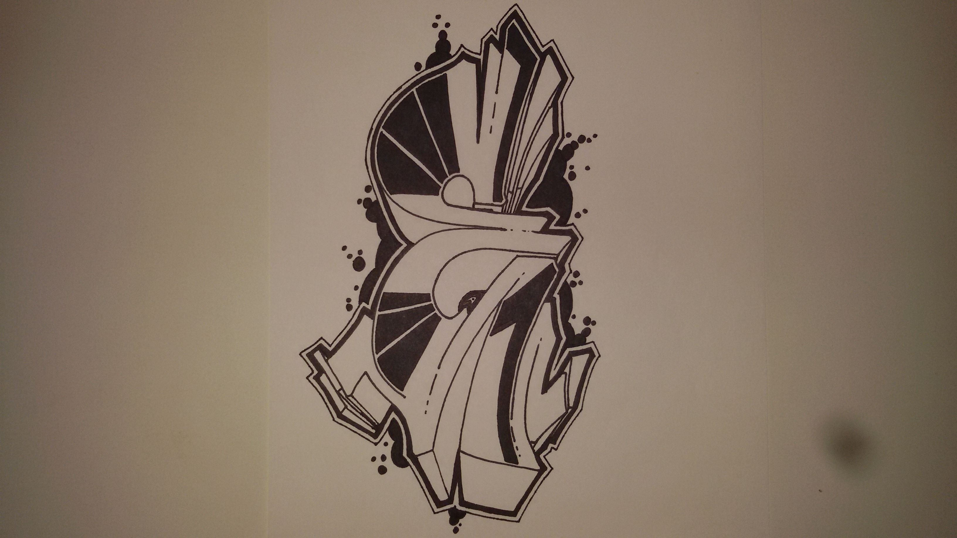 Detail Abjad Graffiti E Nomer 25