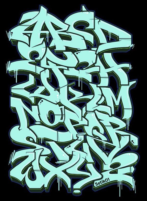 Detail Abjad Graffiti Keren A Z Nomer 11