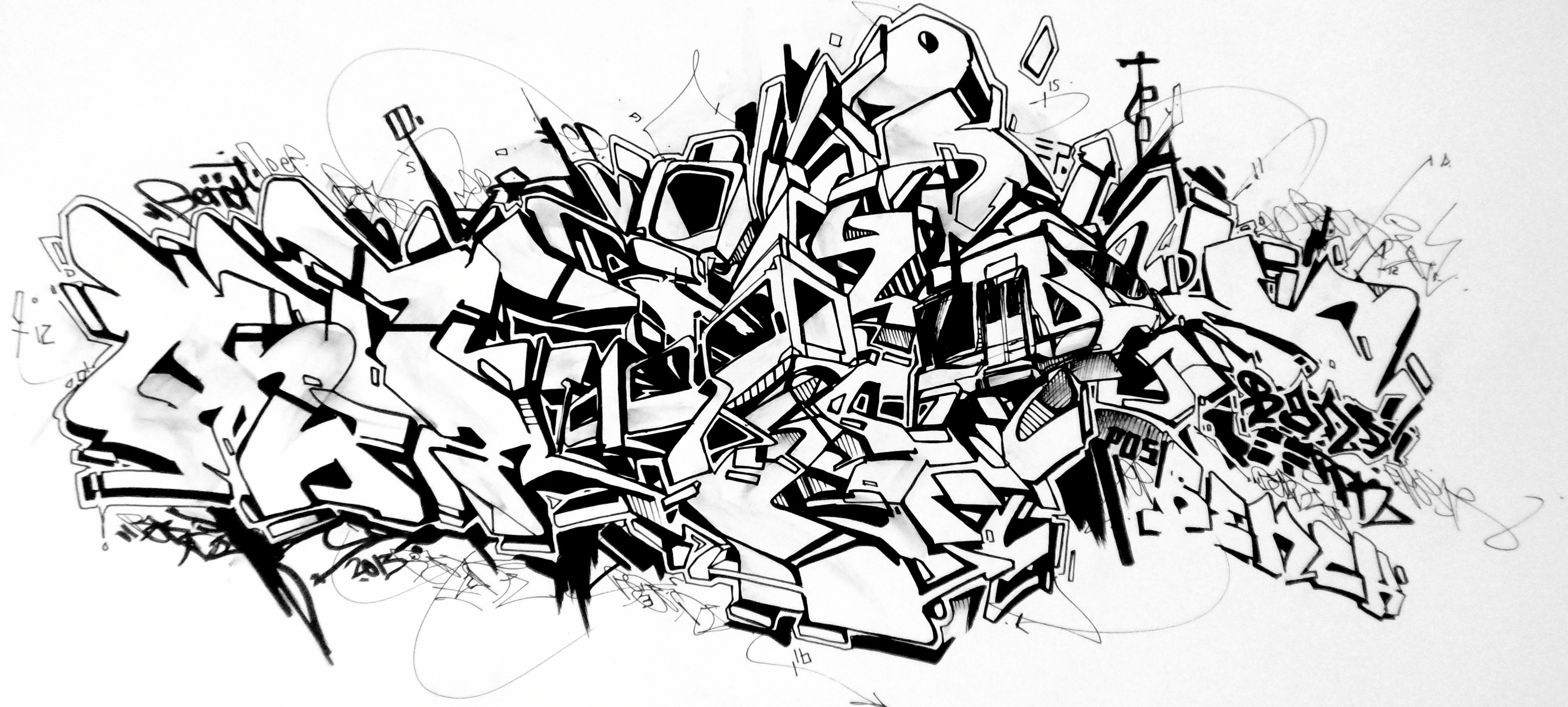 Detail Abstract Graffiti Sketch Nomer 2
