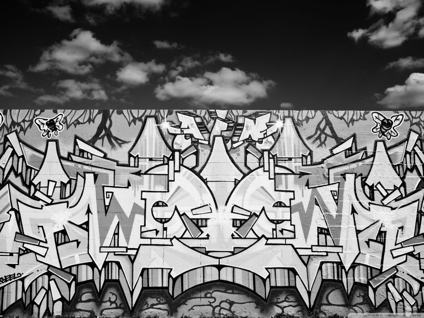 Detail Abstrak Graffiti Hitam Putih Nomer 35