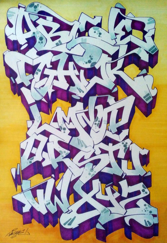 Detail Alphabet Graffiti Hard Style Nomer 18