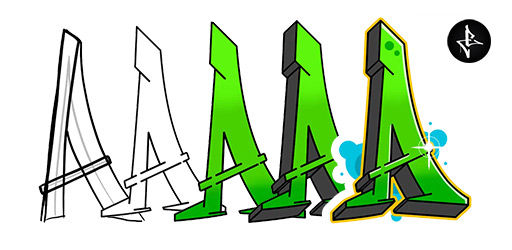 Detail Alphabet Graffiti Simple Nomer 50