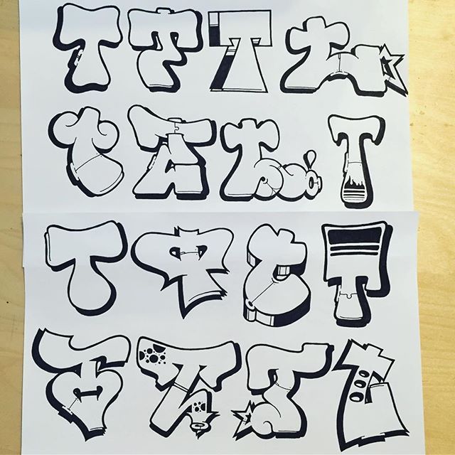 Detail Alphabet Graffiti T Nomer 4
