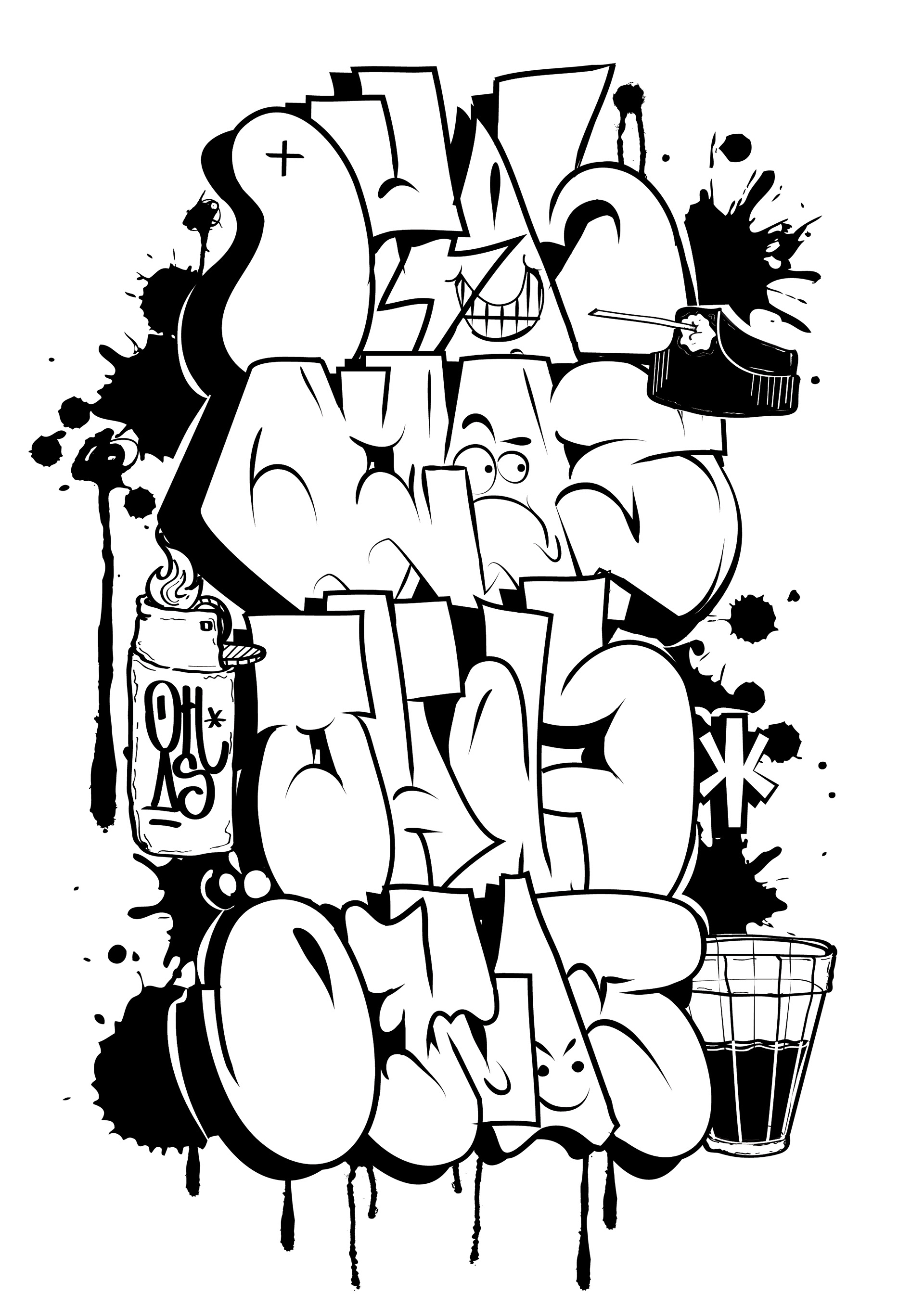 Detail Alphabet Graffiti Trhow Up Nomer 30