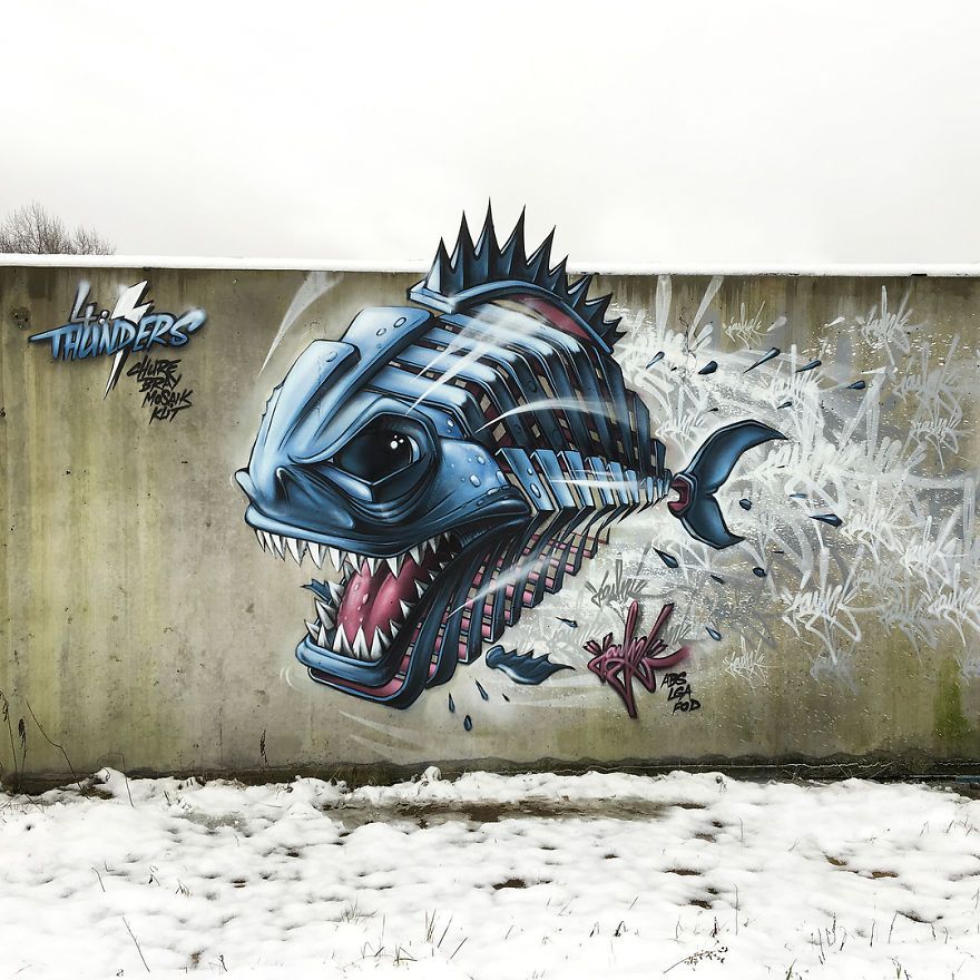 Detail Animal Graffiti Art Nomer 23