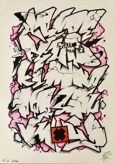 Detail Art K 12 Graffiti Written Nomer 6