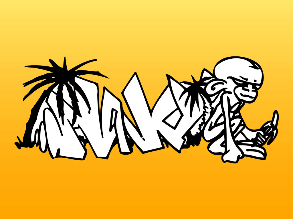 Detail Artwork Vector Graffiti Monkey Nomer 23