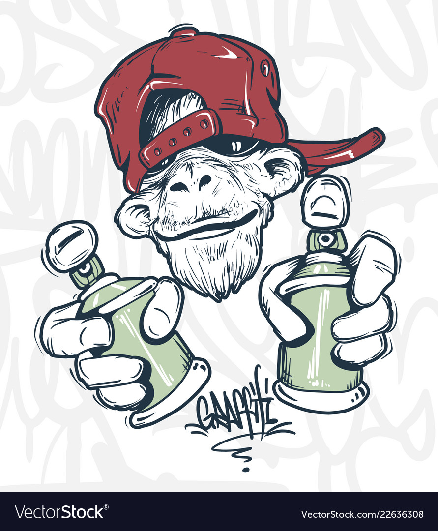 Detail Artwork Vector Graffiti Monkey Nomer 27