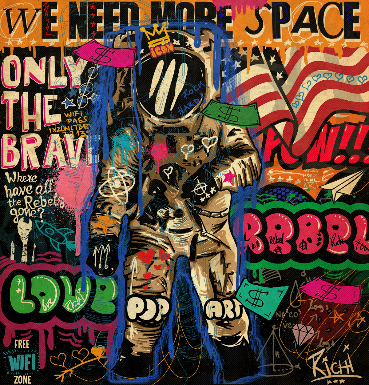Detail Astronaut Boys Graffiti Nomer 36