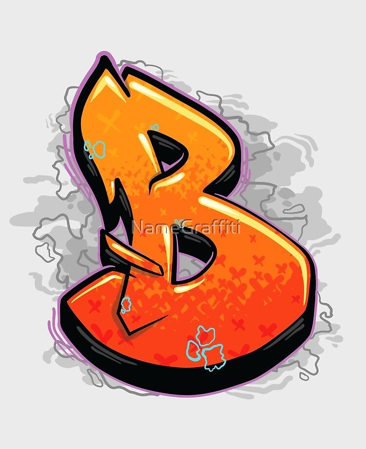 Detail B Graffiti Logo Nomer 20