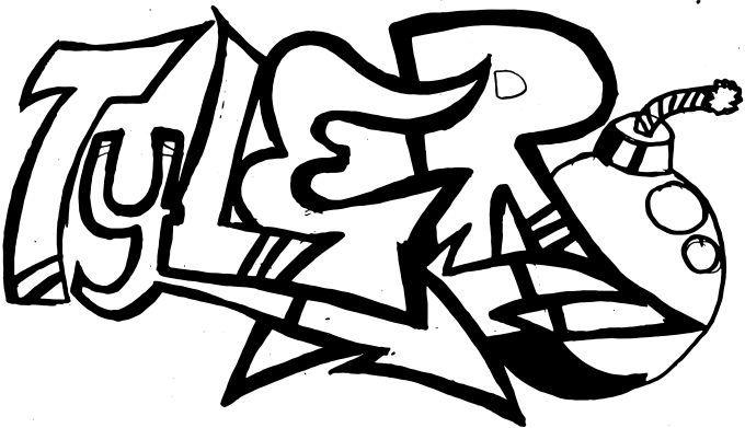 Detail B Letter Graffiti React Nomer 32