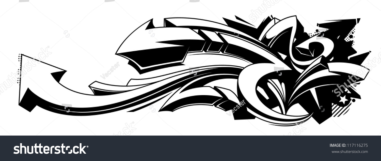 Background Graffiti Hitam Putih Vector - KibrisPDR