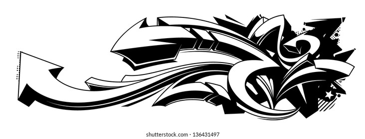 Detail Background Graffiti Hitam Putih Vector Nomer 2