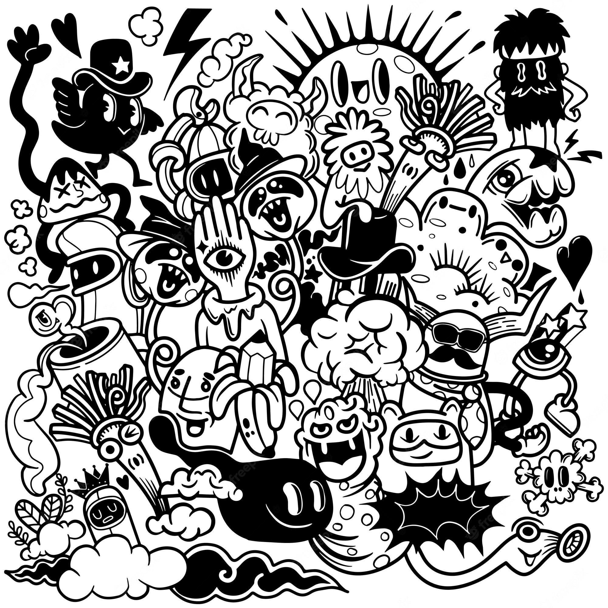 Detail Background Graffiti Hitam Putih Vector Nomer 19