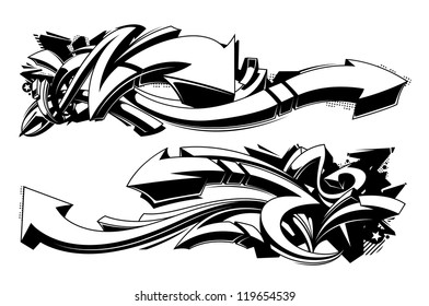 Detail Background Graffiti Hitam Putih Vector Nomer 3