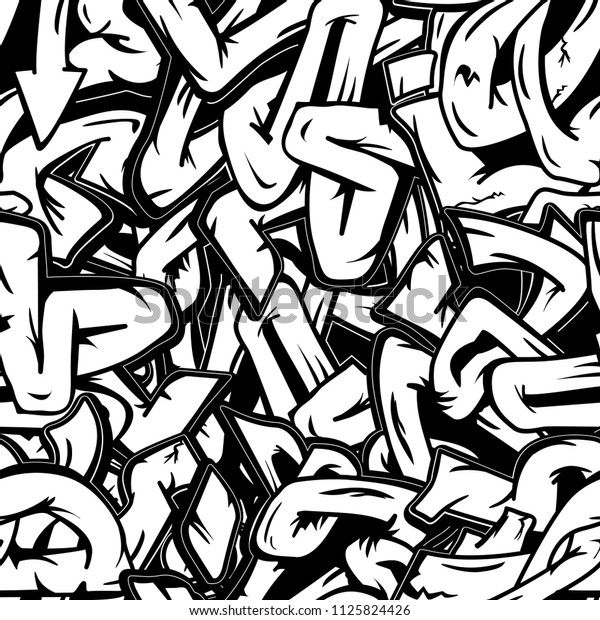 Detail Background Graffiti Hitam Putih Vector Nomer 5