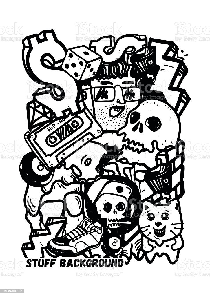 Detail Background Graffiti Hitam Putih Vector Nomer 43