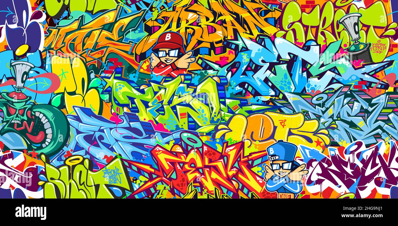Detail Background Graffiti Modern Nomer 8
