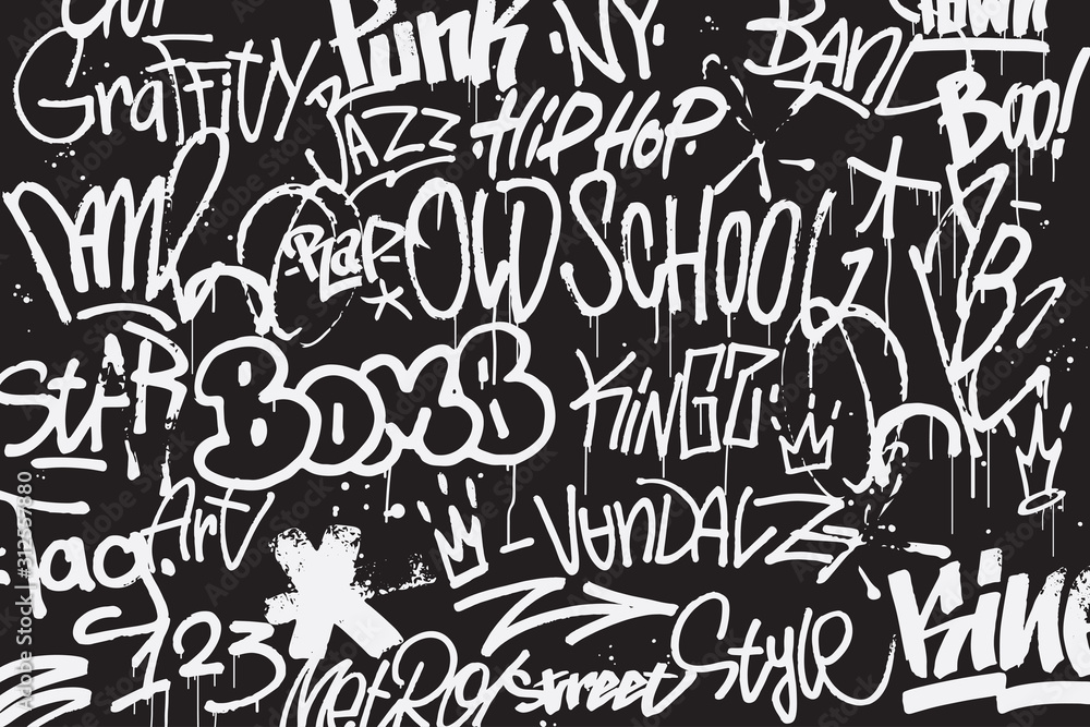 Detail Background Graffiti Vector Black Nomer 35