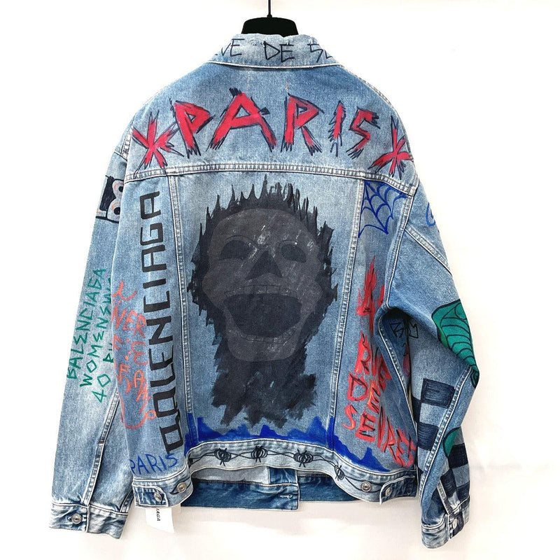 Detail Balenciaga Denim Jacket Graffiti Nomer 17