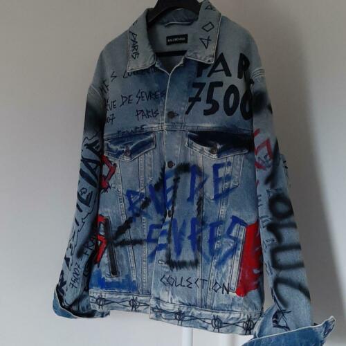 Detail Balenciaga Denim Jacket Graffiti Nomer 20