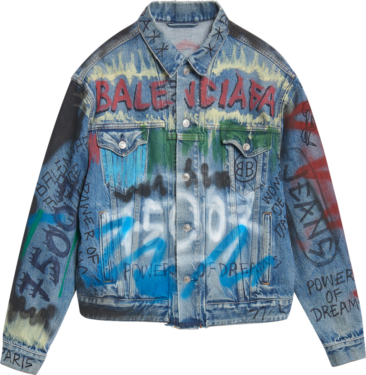 Detail Balenciaga Graffiti Denim Jacket Nomer 11