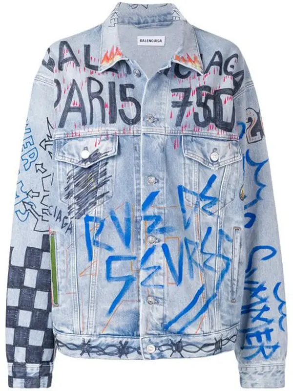 Detail Balenciaga Graffiti Denim Jacket Nomer 14