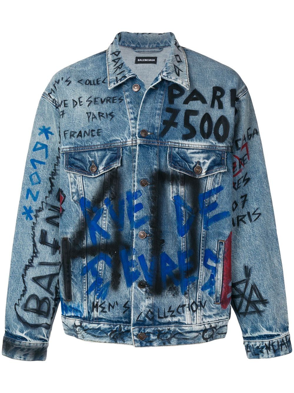 Detail Balenciaga Graffiti Denim Jacket Nomer 16