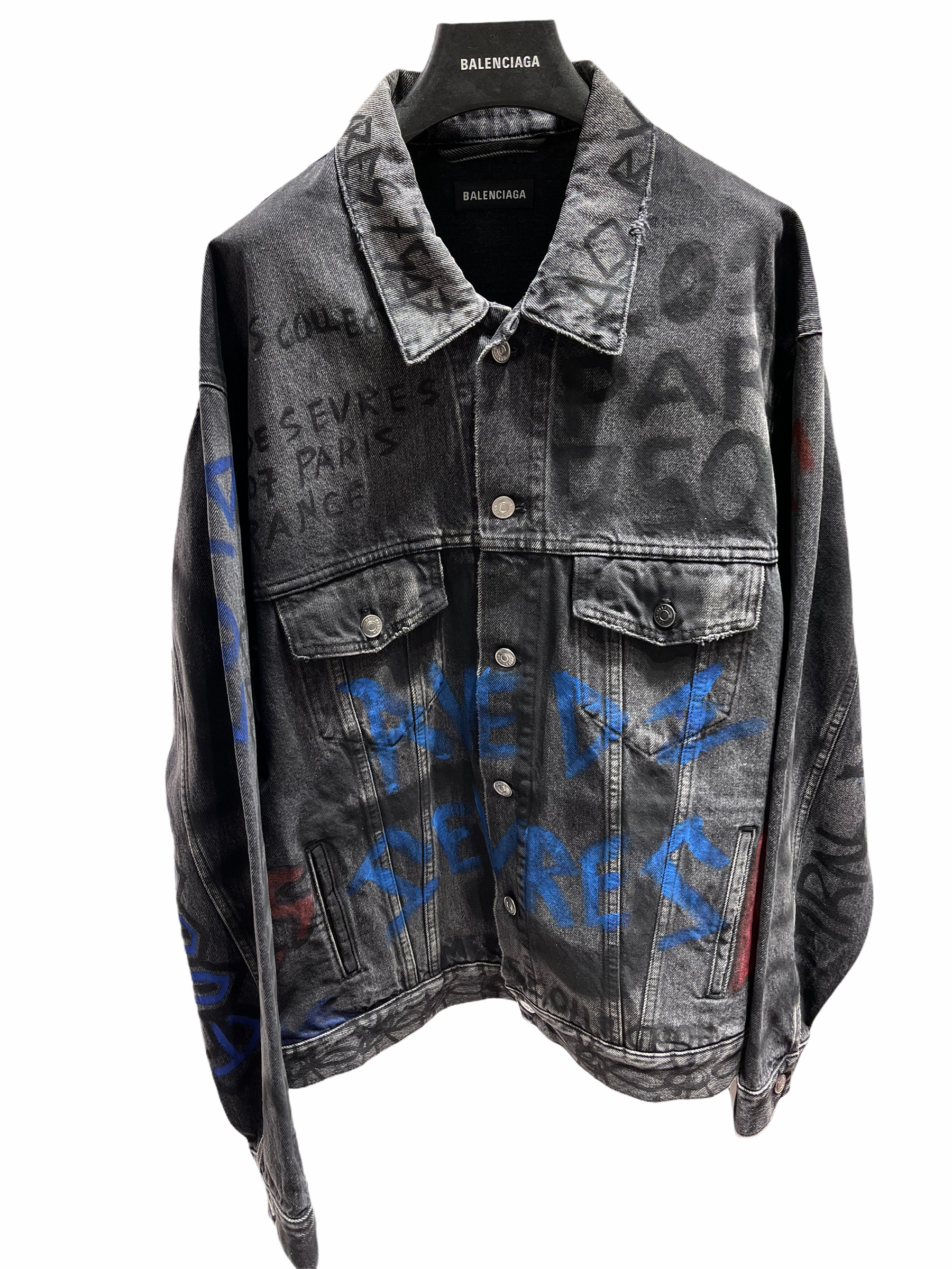 Detail Balenciaga Graffiti Denim Jacket Nomer 17