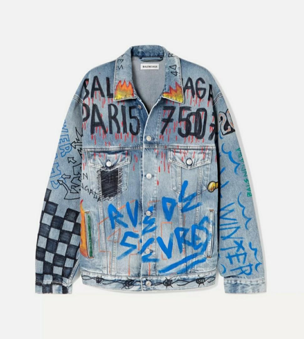 Detail Balenciaga Graffiti Denim Jacket Nomer 20