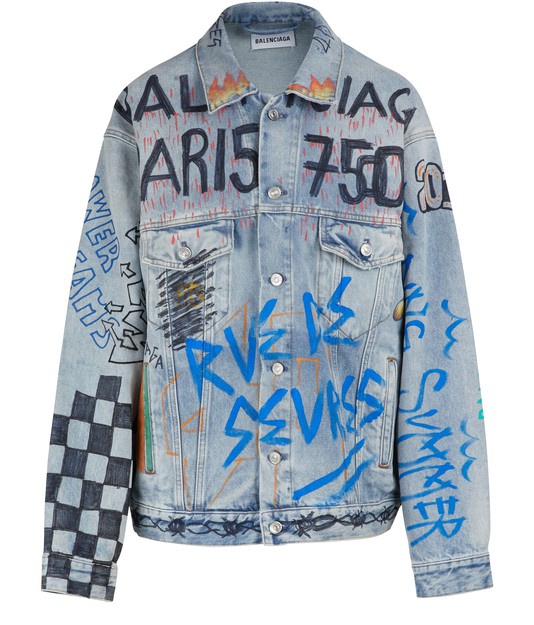 Detail Balenciaga Graffiti Denim Jacket Nomer 22