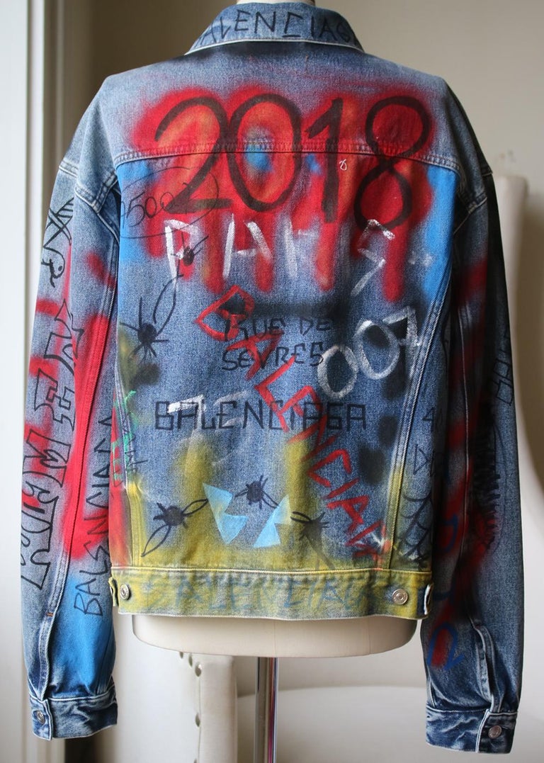 Detail Balenciaga Graffiti Denim Jacket Nomer 27