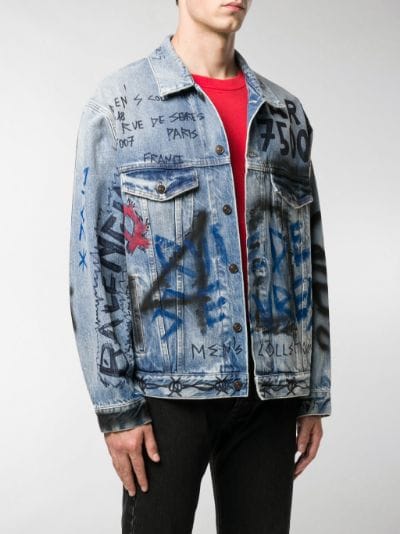 Detail Balenciaga Graffiti Denim Jacket Nomer 47