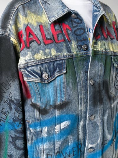 Detail Balenciaga Graffiti Denim Jacket Nomer 56