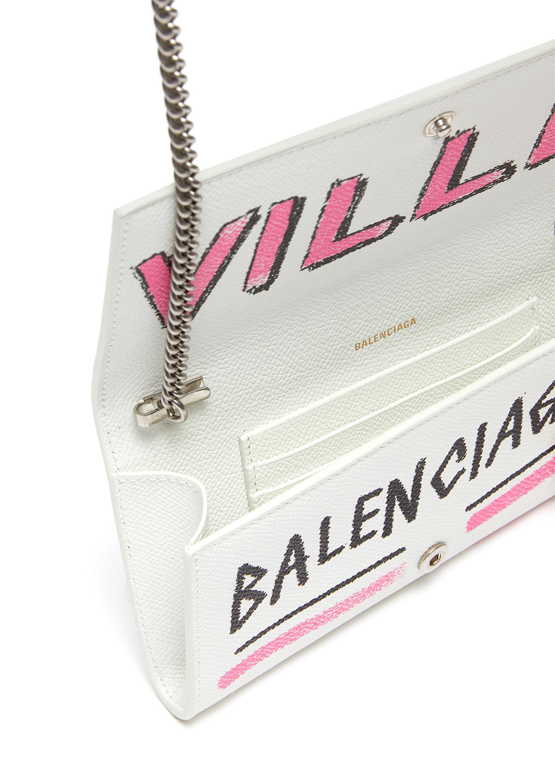 Detail Balenciaga Graffiti Wallet On Chain Nomer 2