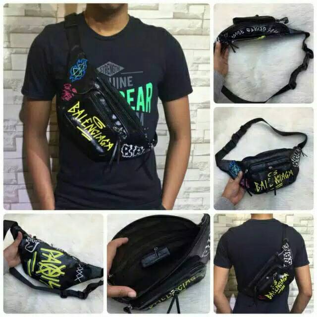 Detail Balenciaga Waist Bag Graffiti Harga Nomer 5