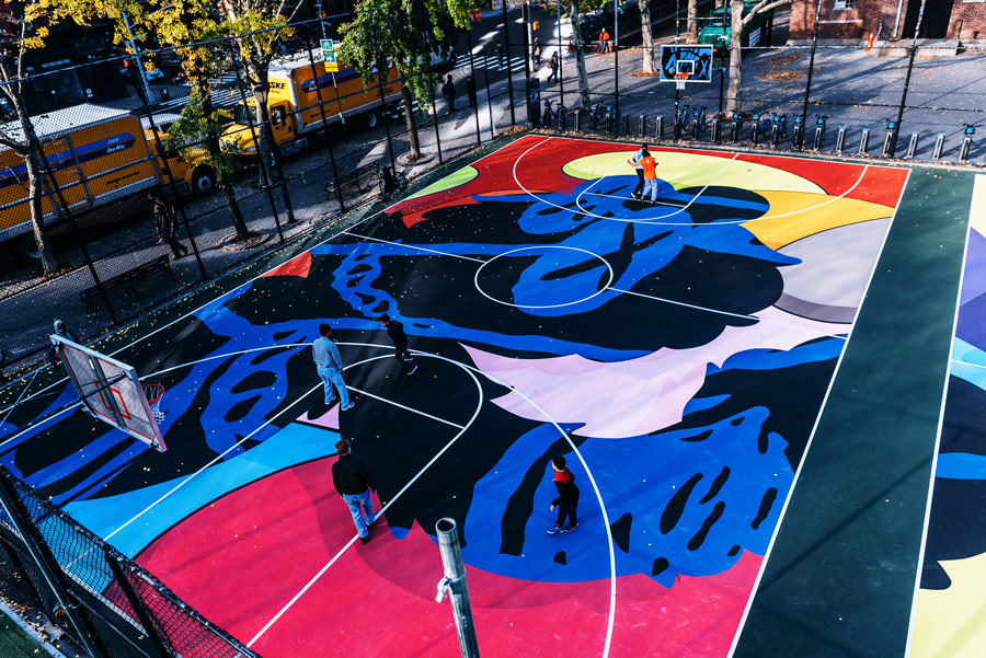 Detail Basketball Courts Designed With Graffiti Nomer 3