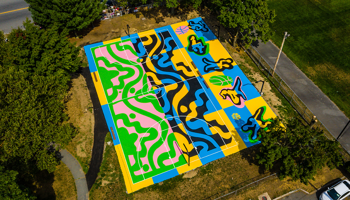 Detail Basketball Courts Designed With Graffiti Nomer 22