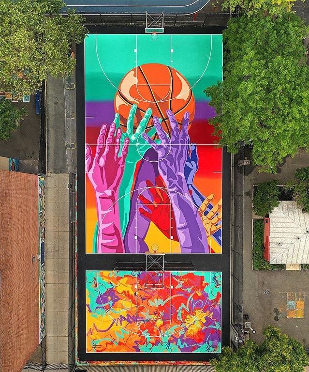 Detail Basketball Courts Designed With Graffiti Nomer 25