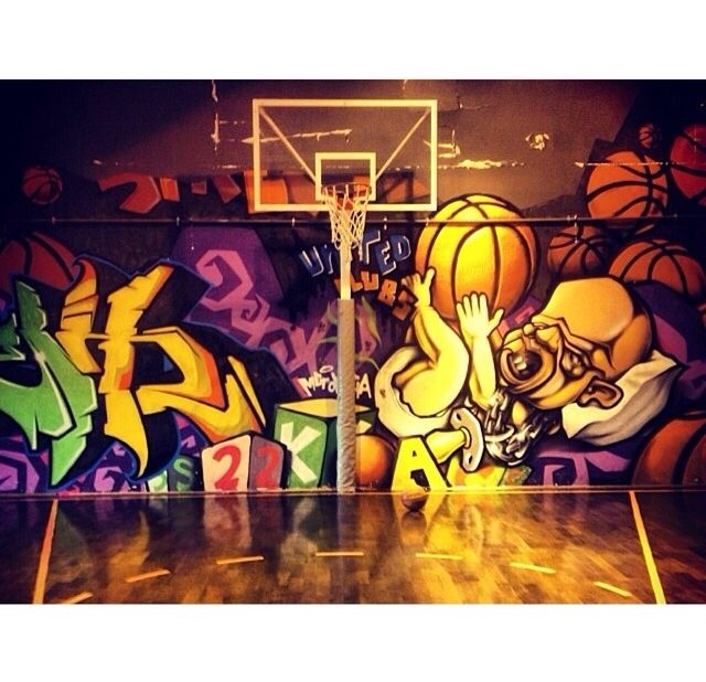 Detail Basketball Courts Designed With Graffiti Nomer 51