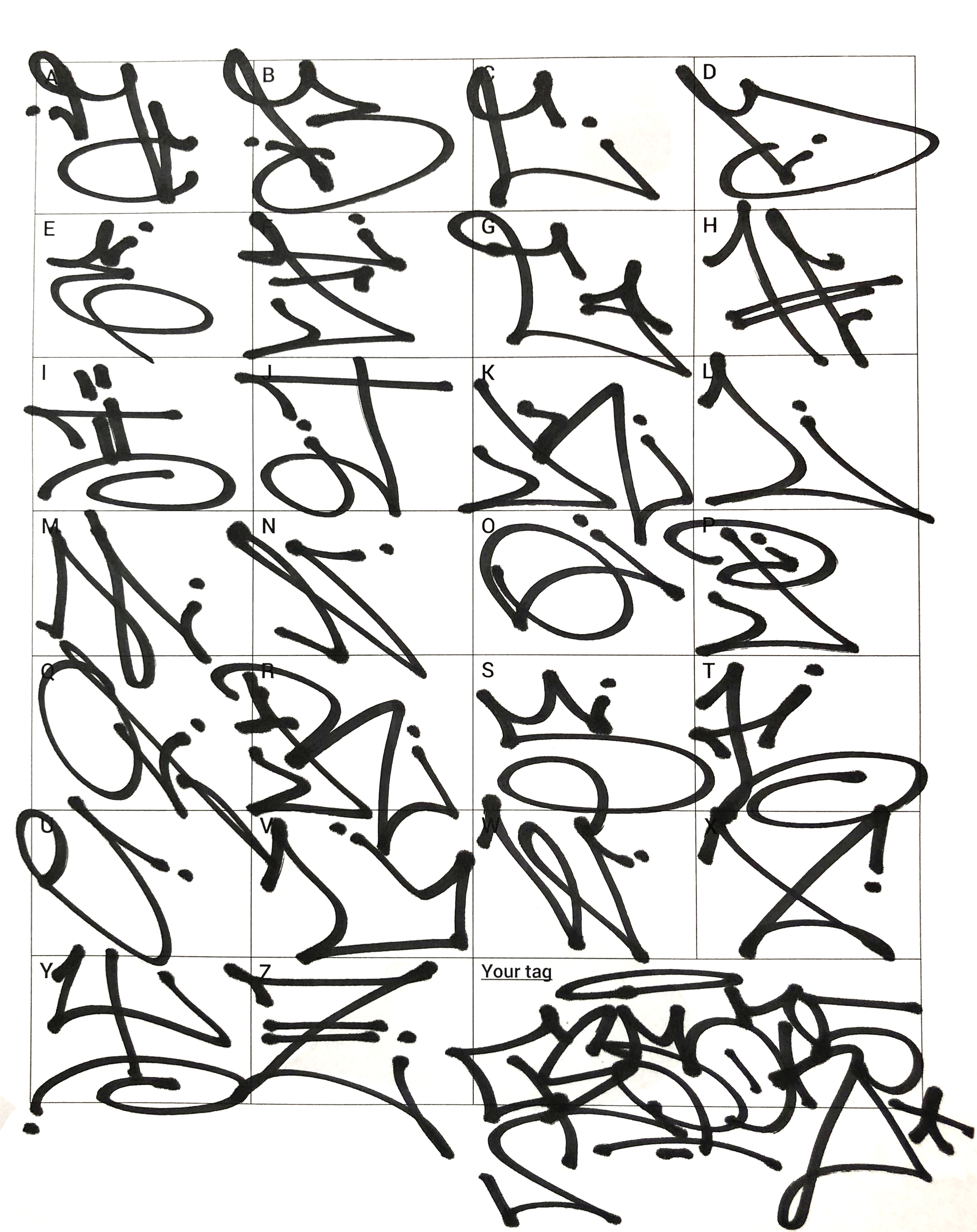 Detail Beginner Graffiti Throwie Alphabet Nomer 9