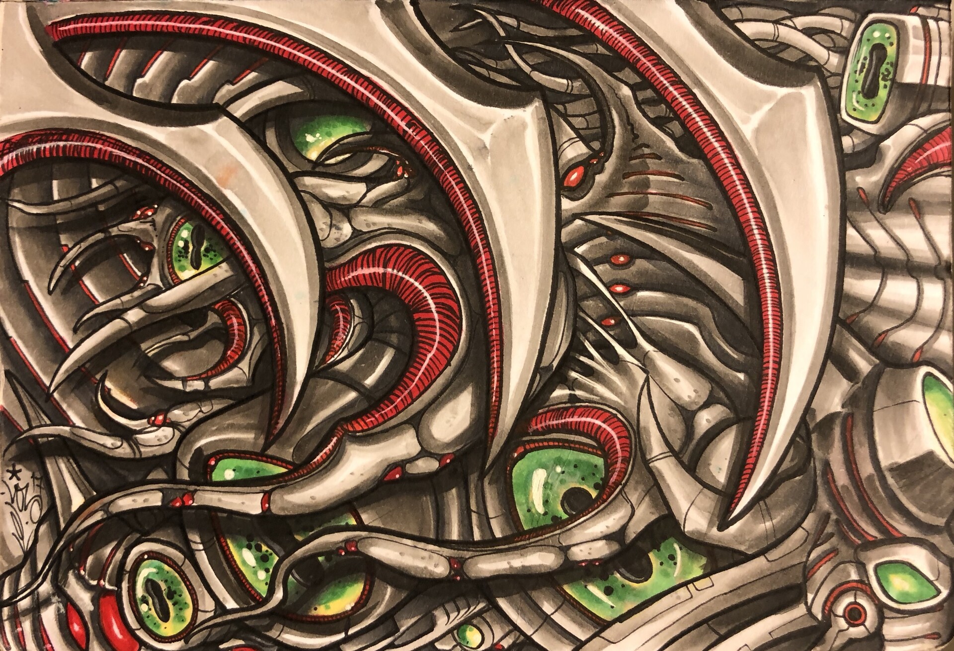 Detail Biomechanical Graffiti Nomer 5