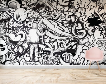 Detail Black And White Graffiti Wallpaper Nomer 11