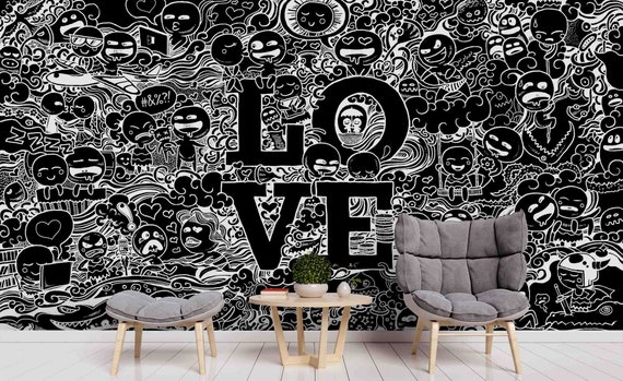 Detail Black And White Graffiti Wallpaper Nomer 33