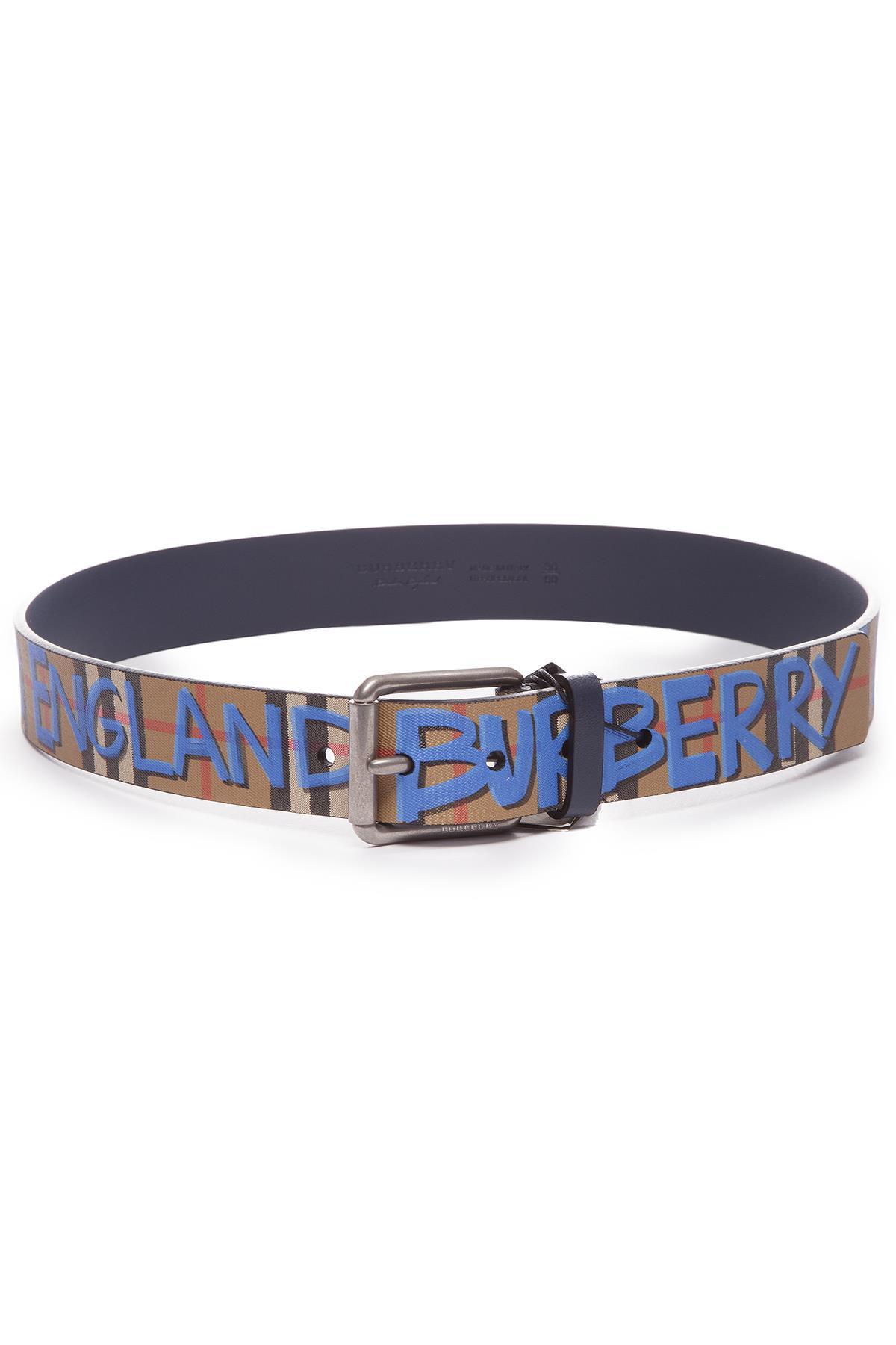 Blue Graffiti Burberry Belt - KibrisPDR