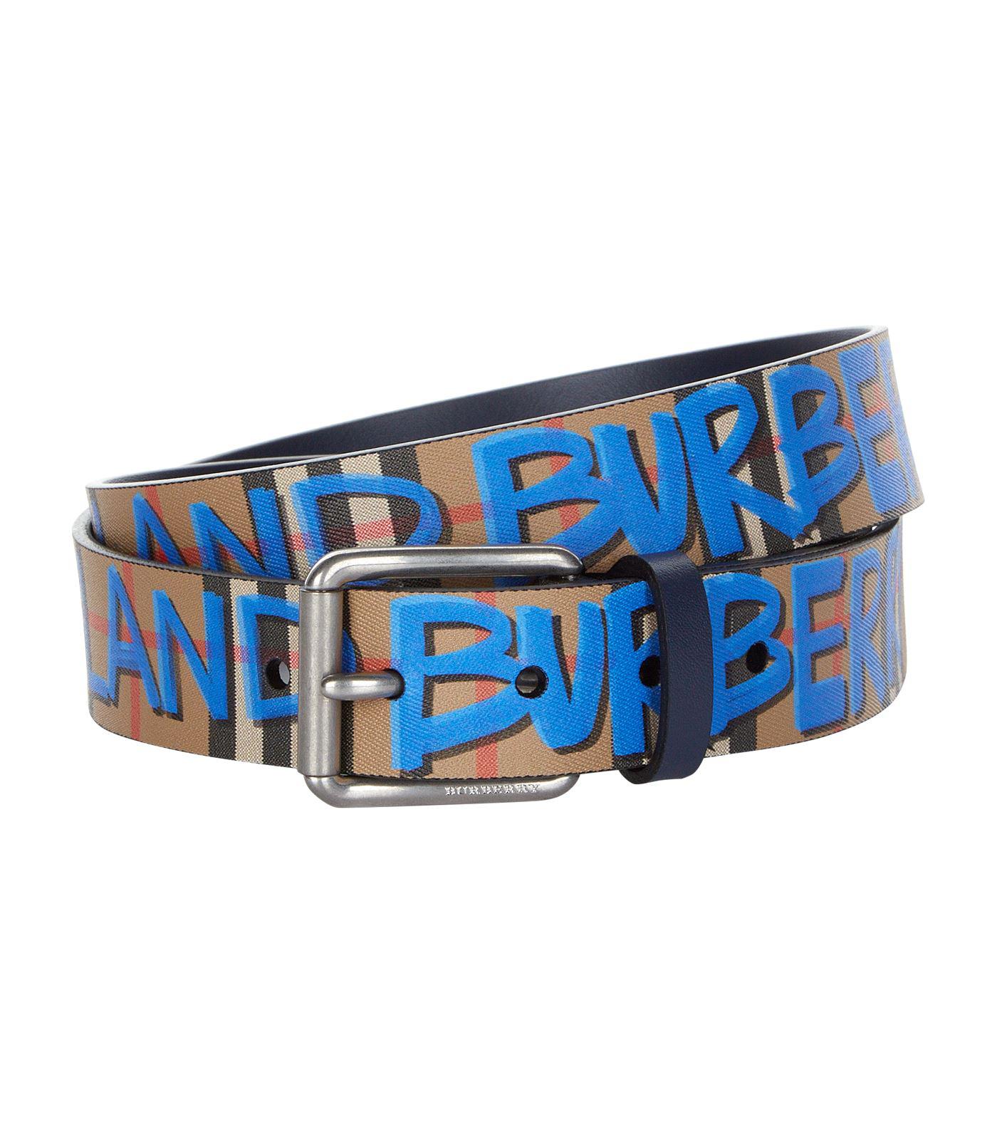 Detail Blue Graffiti Burberry Belt Nomer 13