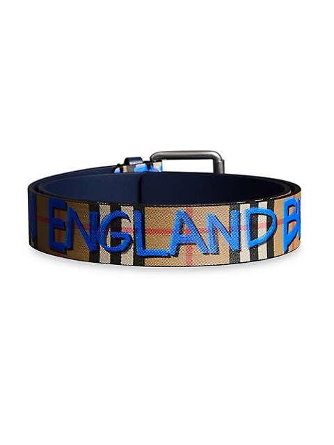 Detail Blue Graffiti Burberry Belt Nomer 6