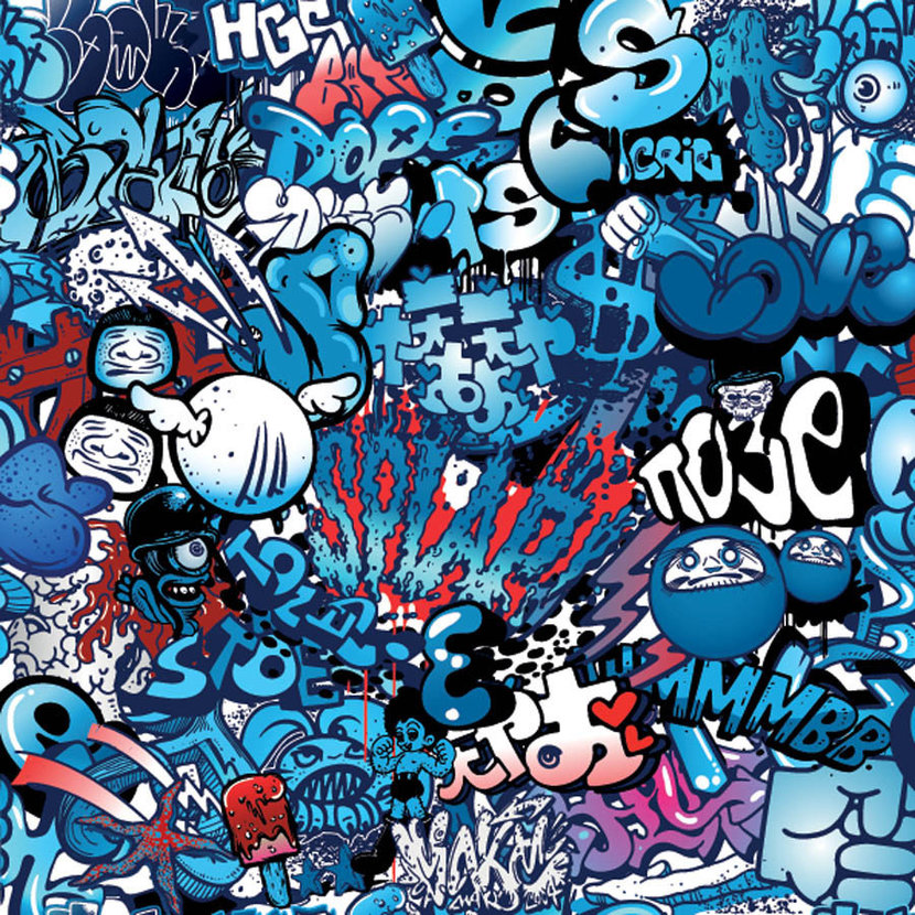 Blue Graffiti Wallpaper - KibrisPDR