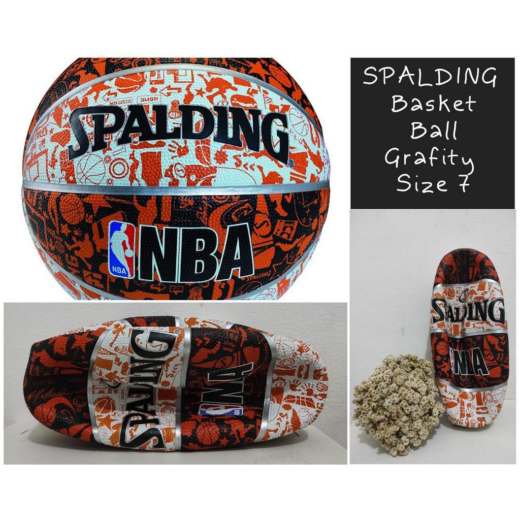 Detail Bola Basket Spalding Nba Graffiti Rubber Sz7 Bb Black Gold Nomer 33