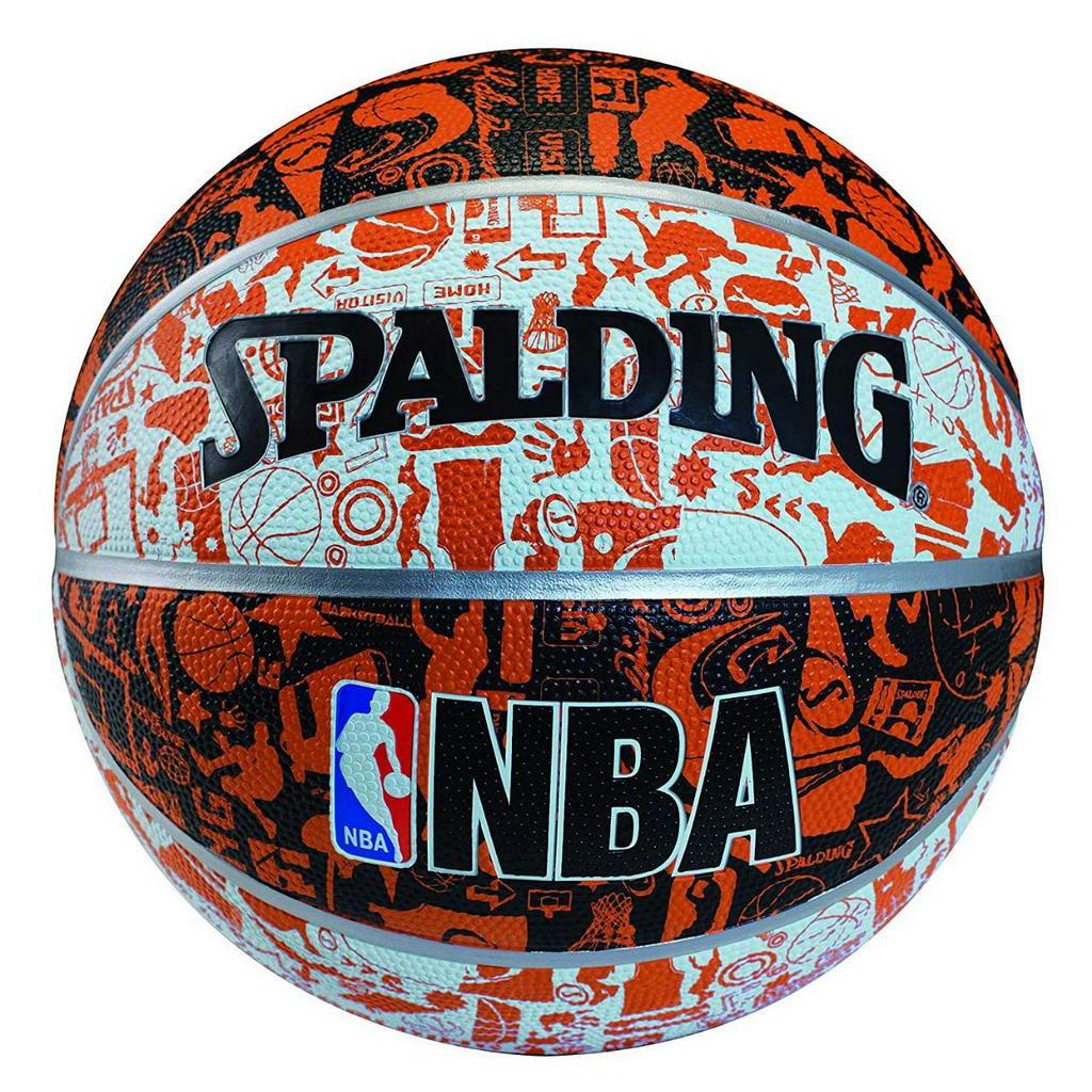 Detail Bola Basket Spalding Nba Graffiti Rubber Sz7 Bb Black Gold Nomer 5